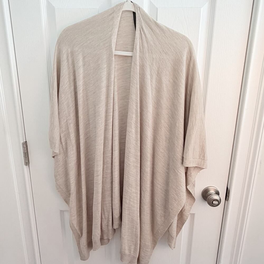 Eileen Fisher Cardigan Poncho Womens Virgin Merino Wool Lux Capsule Lagenlook